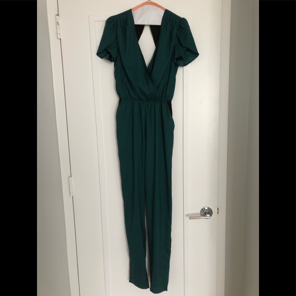 Emerald green jump suit by 6 Shore Road size XS